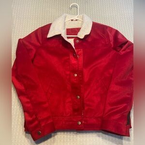 Jacket w Sherpa lined. Red  new no tags